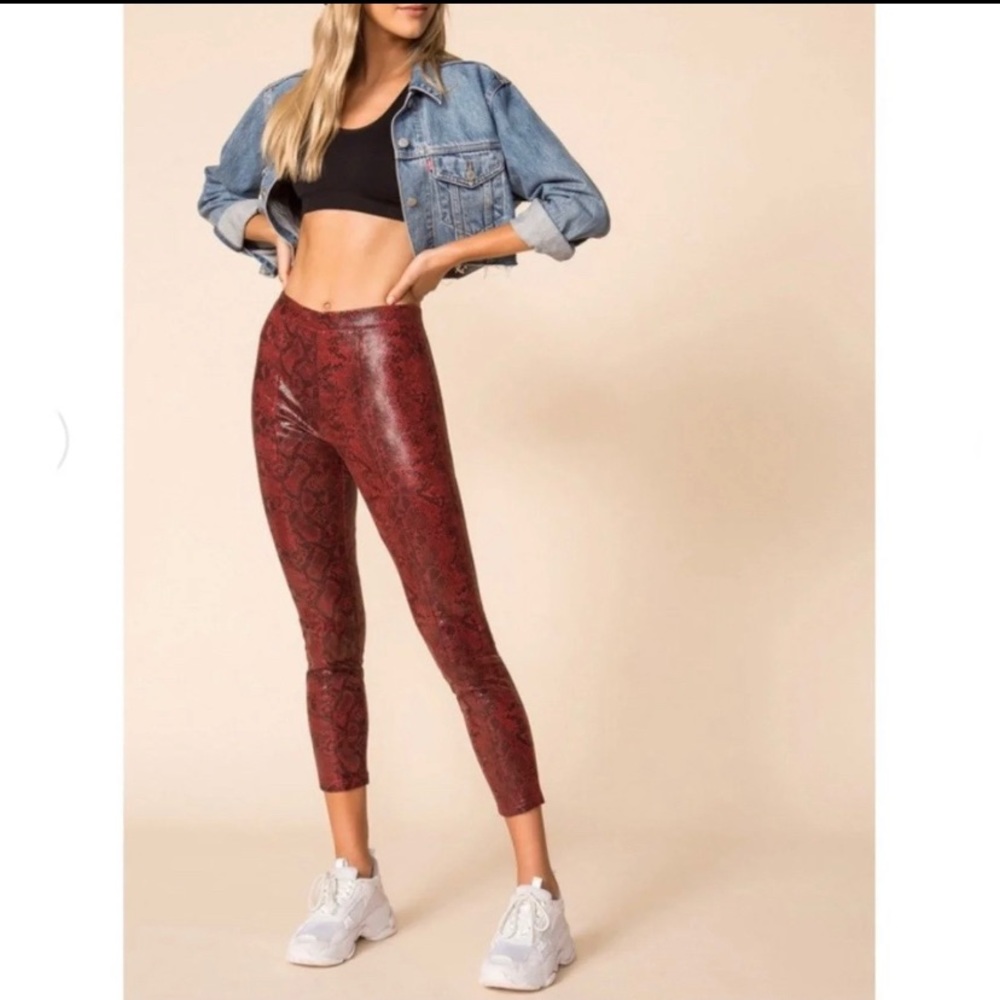 Blank NYC vegan leather snakeskin print leggings